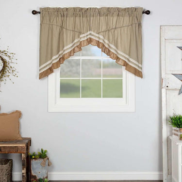 Kendra Stripe Prairie Swag Curtain Set VHC Brands - The Fox Decor